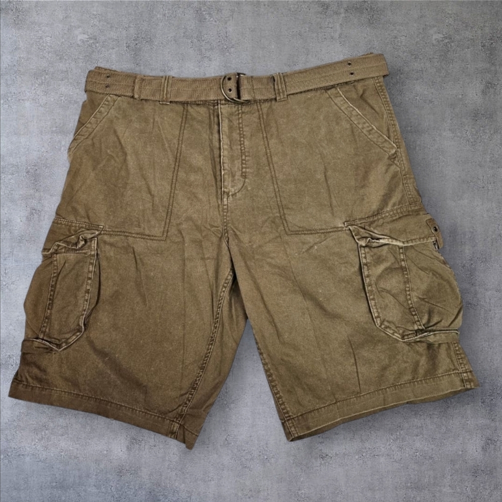 OP Dark Khaki Cargo Shorts Vintage Y2K Streetwear Size 42 Men's L60